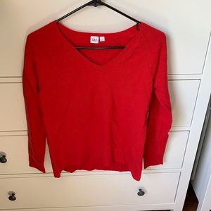 GAP V NECK SWEATER - RED - SIZE SMALL
